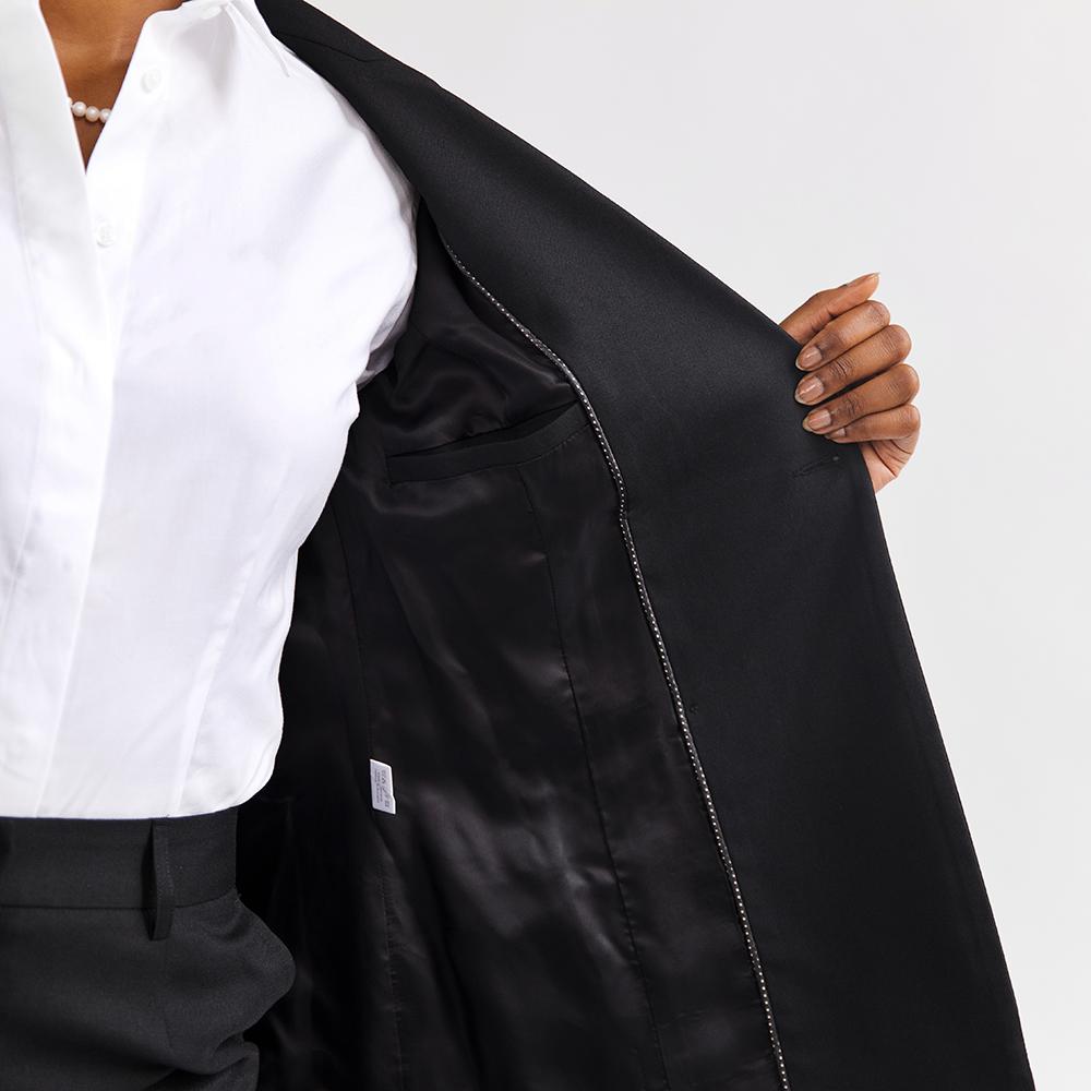 Black Double-Breasted Wool Blazer