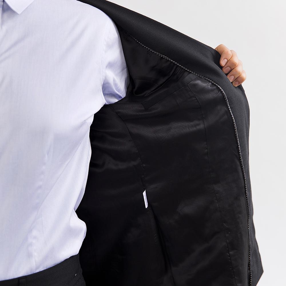 Black Wool Blend Tailored Blazer