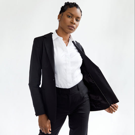 Black Wool Tailored Blazer