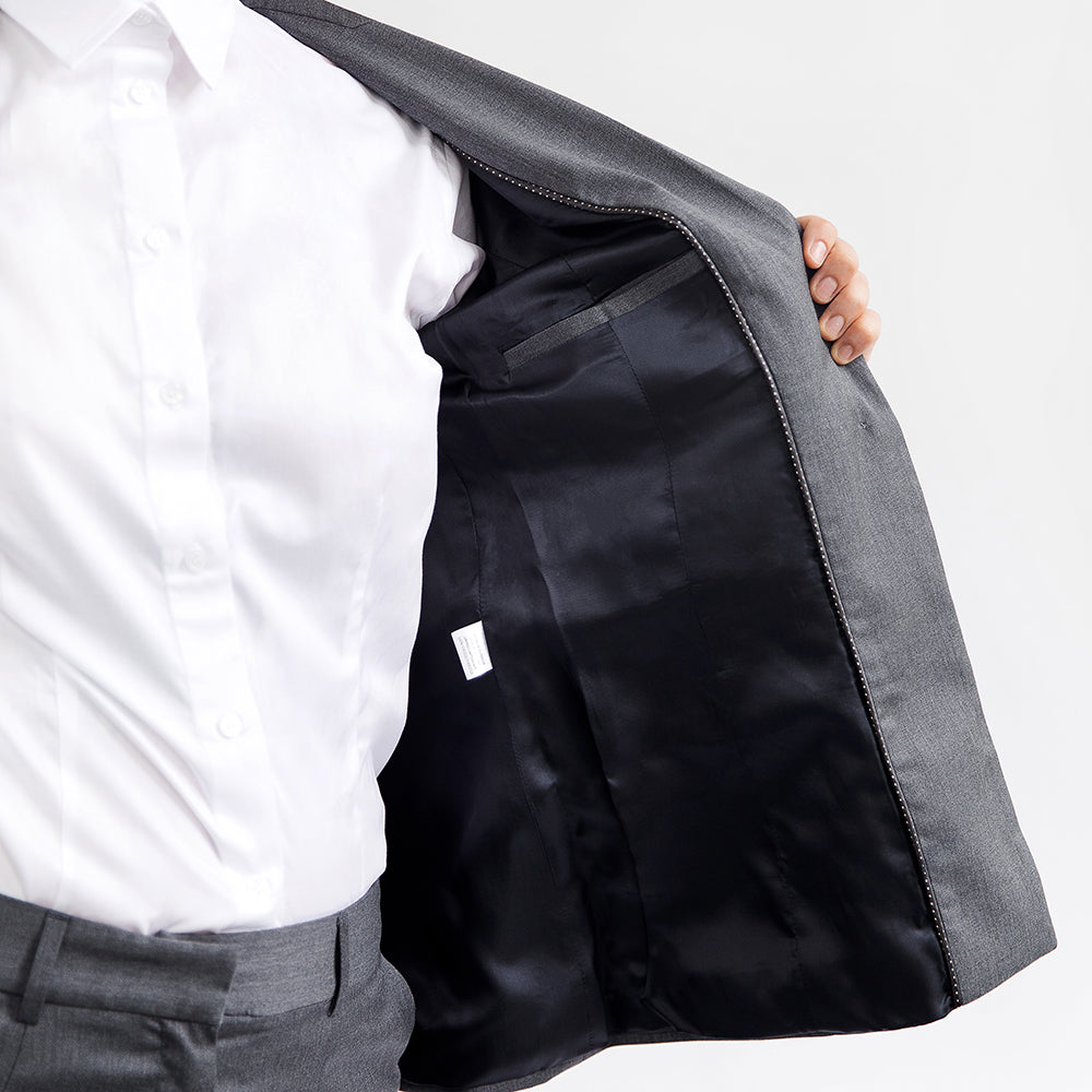 Grey Wool Tailored Blazer