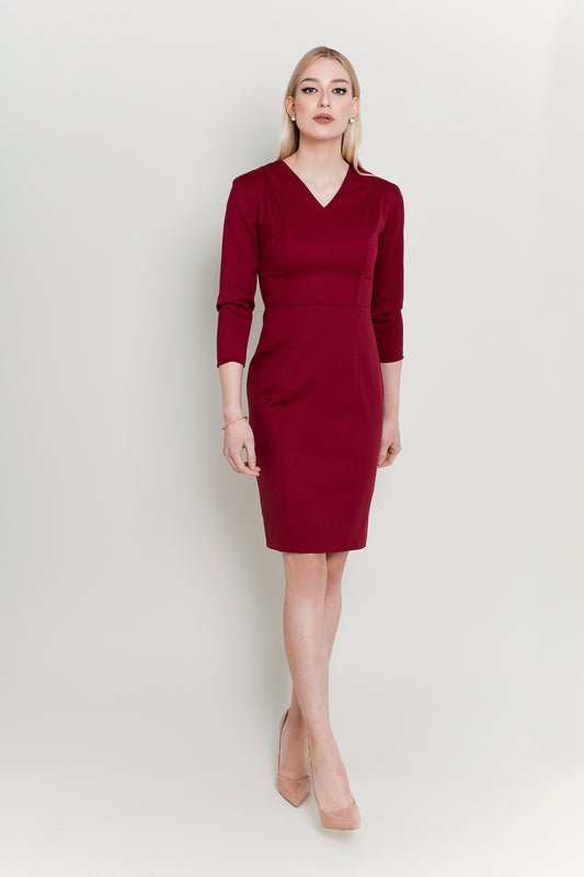 Burgundy Sheath Dress