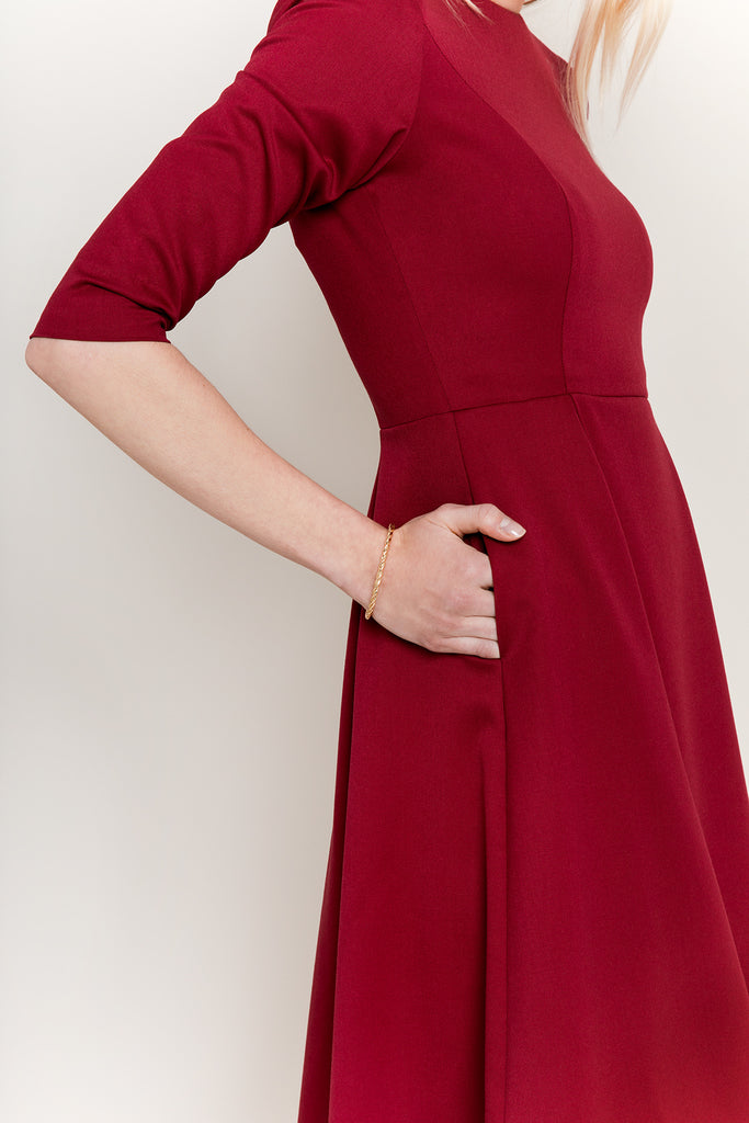 Burgundy Skater Dress