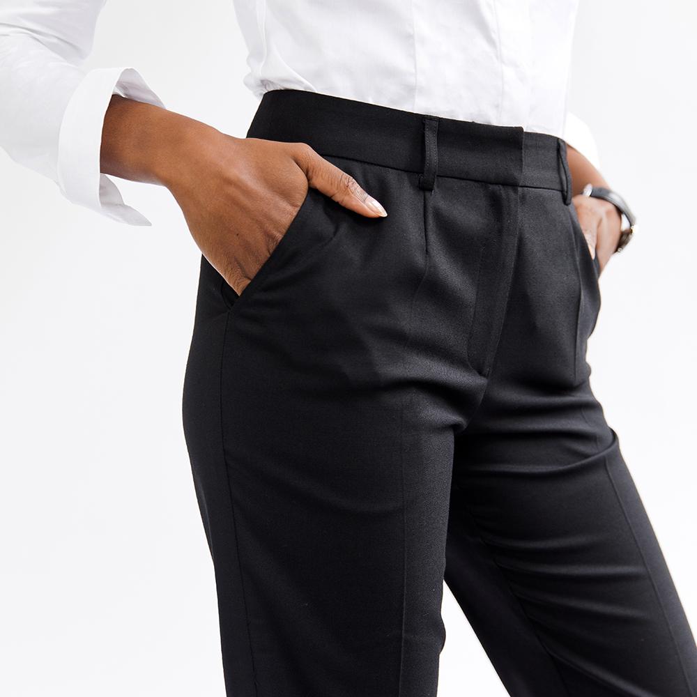 Black Wool High Waisted Cigarette Trousers – Reinas Siempre